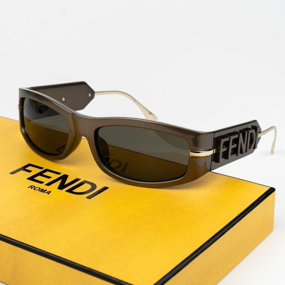 Fendi SHADOW Men Sunglasses Oval Pink Brown FE40120I 45E BRAND NEW